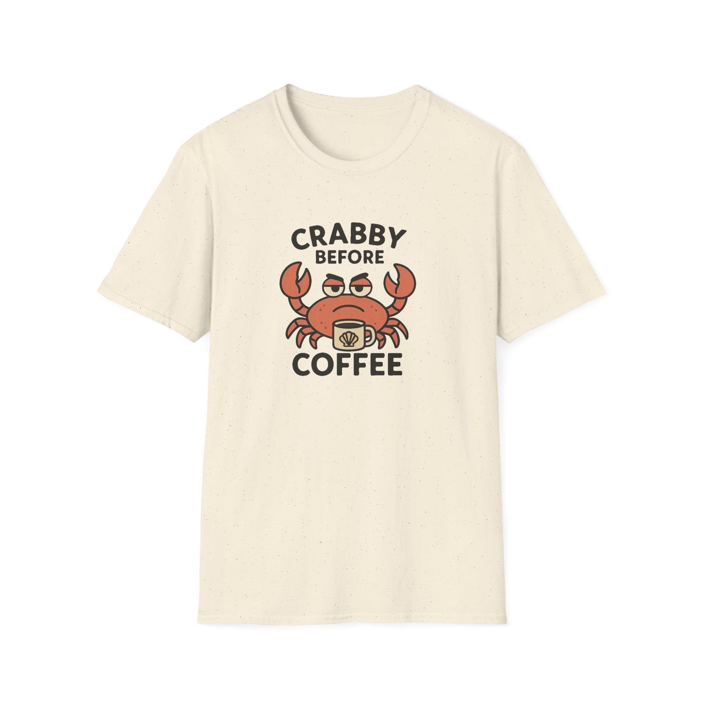 Crabby Before Coffee Ocean T-Shirt – Funny Crab & Coffee Unisex Tee