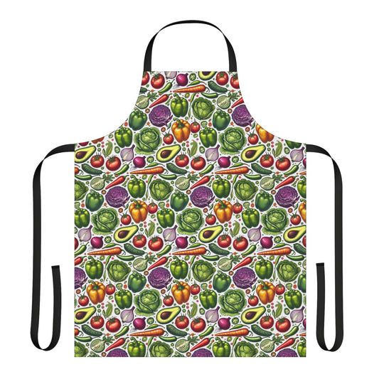 Vibrant Vegetable Pattern Apron for Healthy Cooking Enthusiasts - Perfect Gift for Chefs and Home Cooks