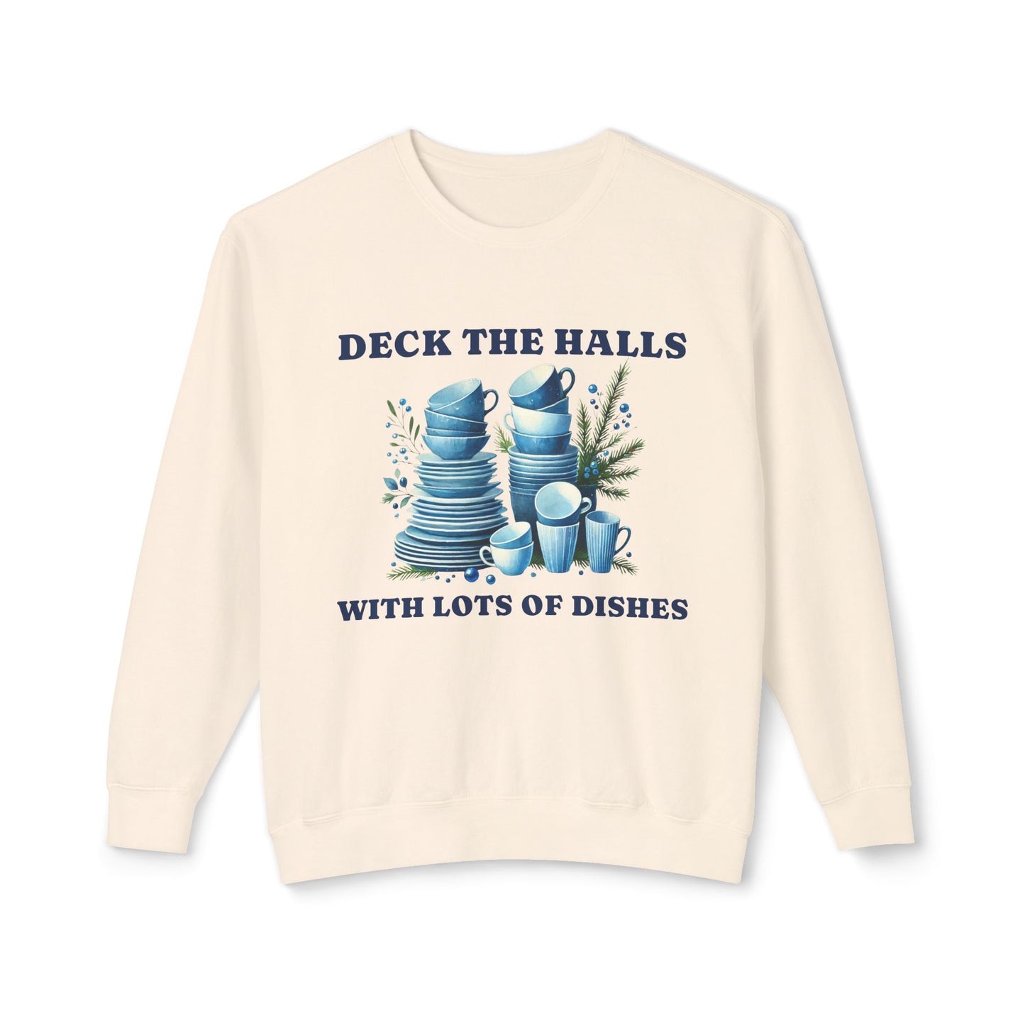Deck the Halls with Lots of Dishes Sweatshirt – Christmas Dinner Inspired Unisex Crewneck | Nine Scoops
