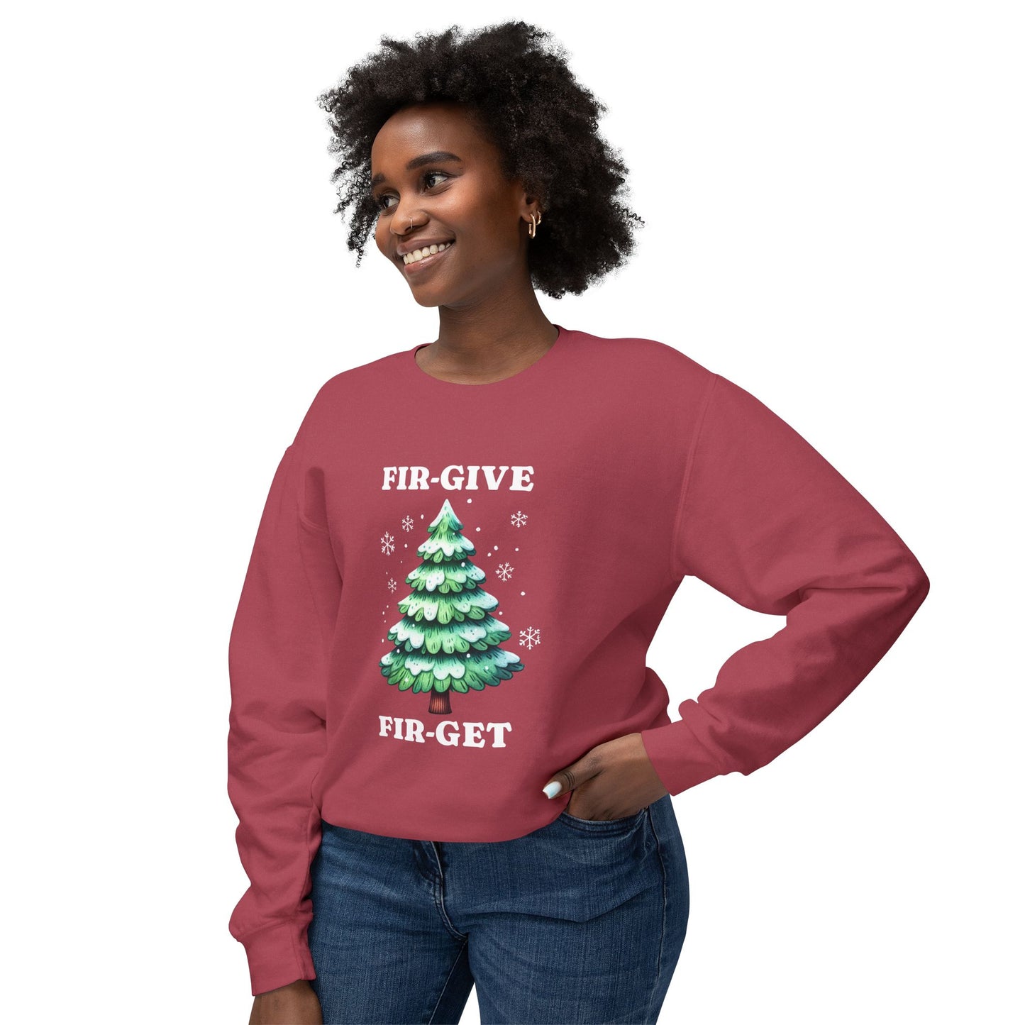 FIR-GIVE and FIR-GET Unisex Lightweight Crewneck Sweatshirt | Nine Scoops Wellness Collection