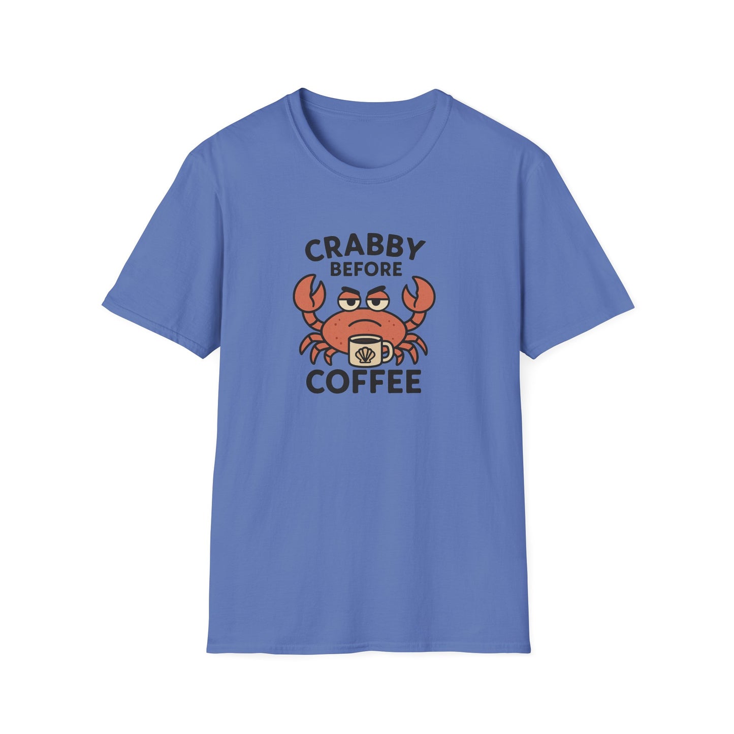 Crabby Before Coffee Ocean T-Shirt – Funny Crab & Coffee Unisex Tee