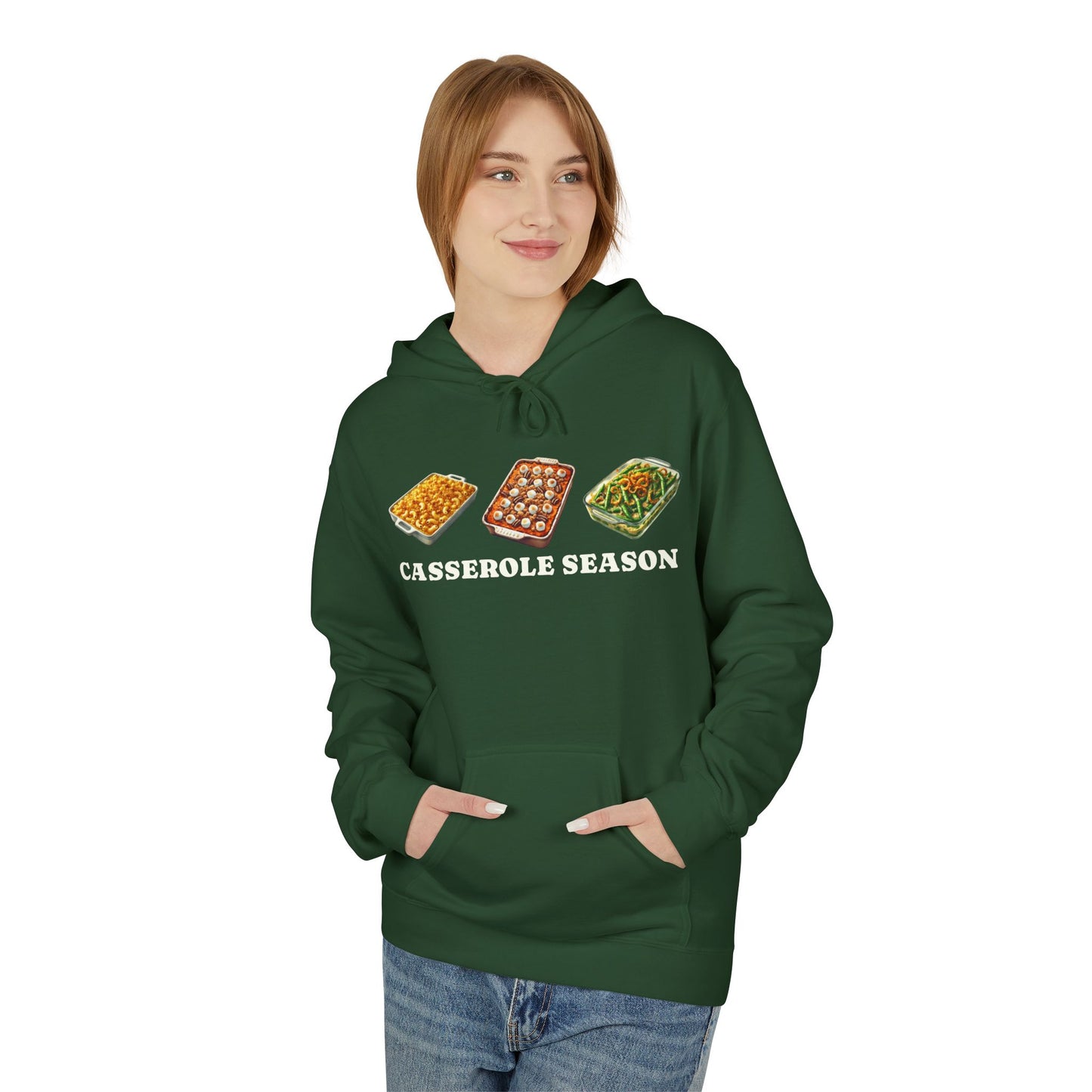 Casserole Season Hoodie – Cozy Holiday Meal-Inspired Unisex Fleece Hoodie | Nine Scoops