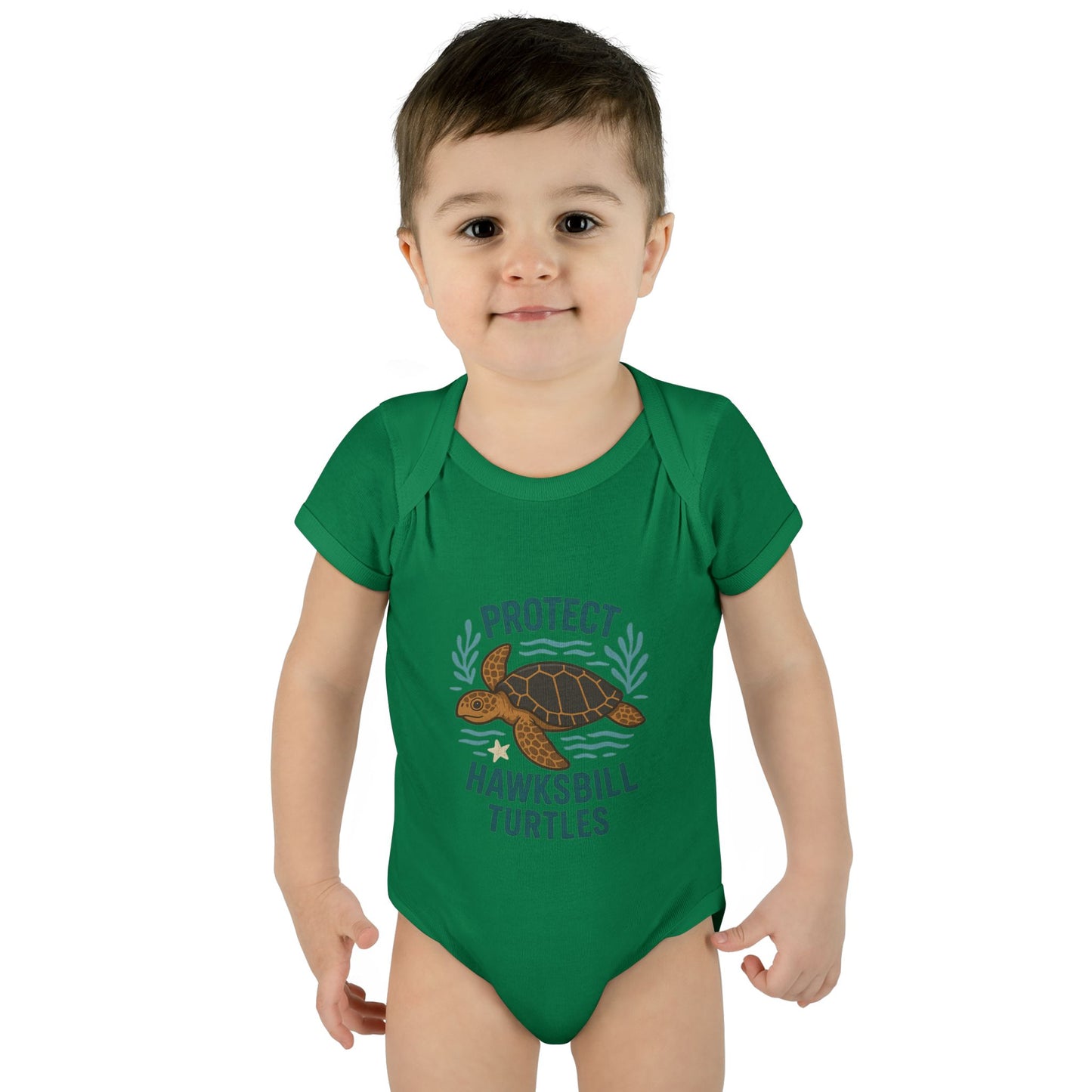 Protect Hawksbill Turtles Baby Bodysuit – Ocean Conservation Outfit
