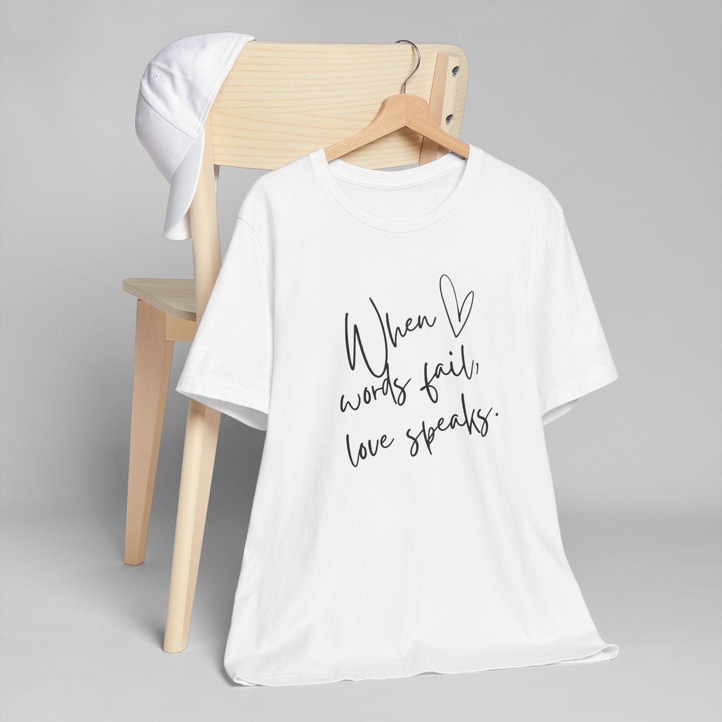 When Love Speaks Unisex Jersey T-Shirt – Valentine’s Day Inspiration
