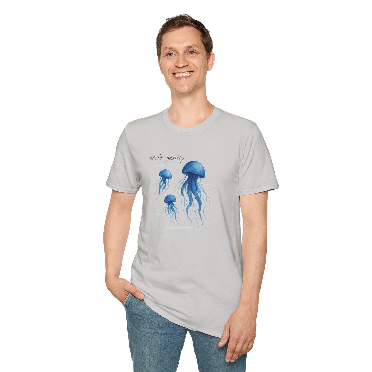 Drift Gently Jellyfish Tee – Be Kind to Yourself & Protect the Ocean