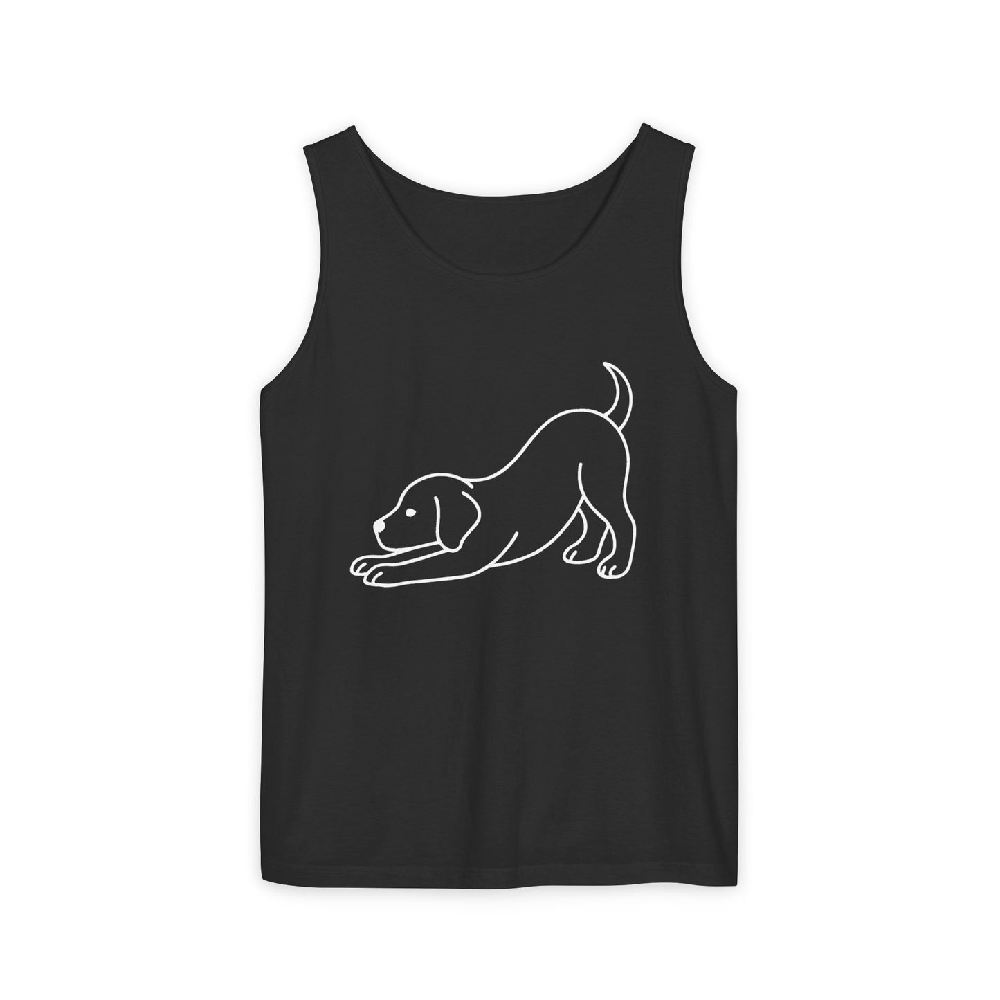Puppy Pose Yoga Tank – Unisex Garment-Dyed Comfort Top