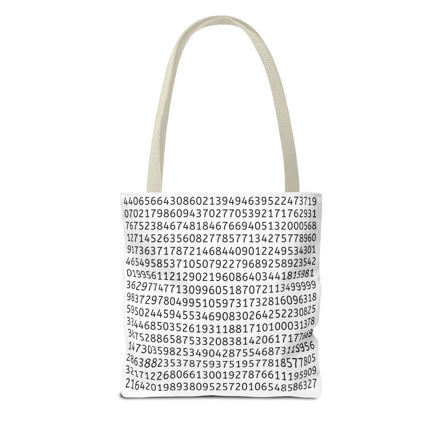 Pi Lover's Tote Bag – Stylish Math-Inspired Bag Featuring the First 1,022 Digits of Pi