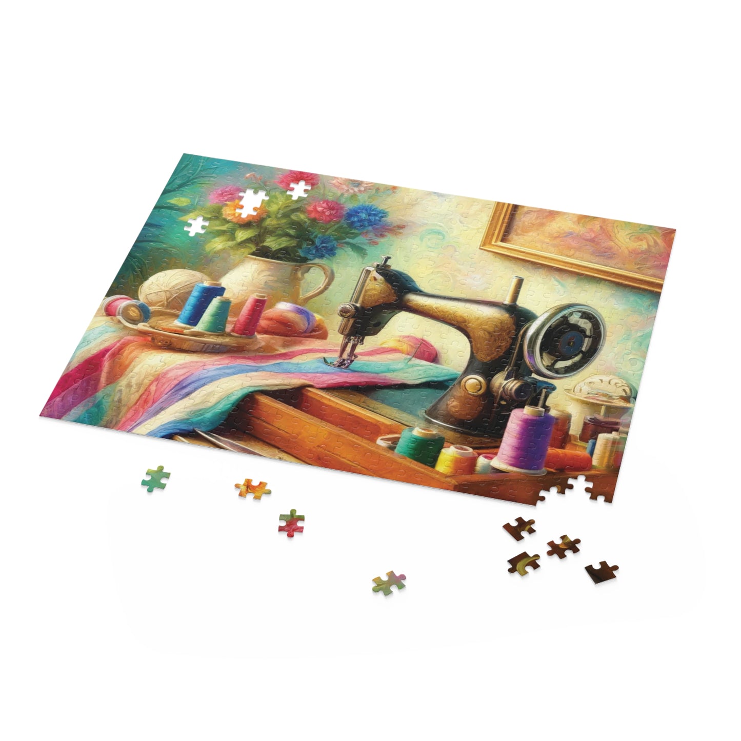Vintage Sewing Machine 500-Piece Jigsaw Puzzle – Perfect Gift for Sewing Enthusiasts and Mindfulness Activity