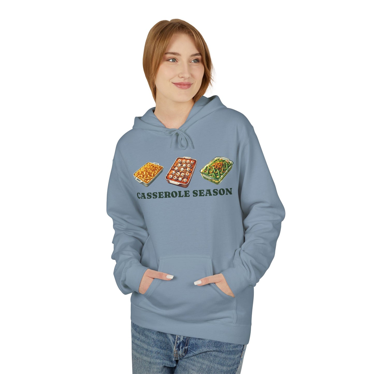 Casserole Season Hoodie – Cozy Holiday Meal-Inspired Unisex Fleece Hoodie | Nine Scoops