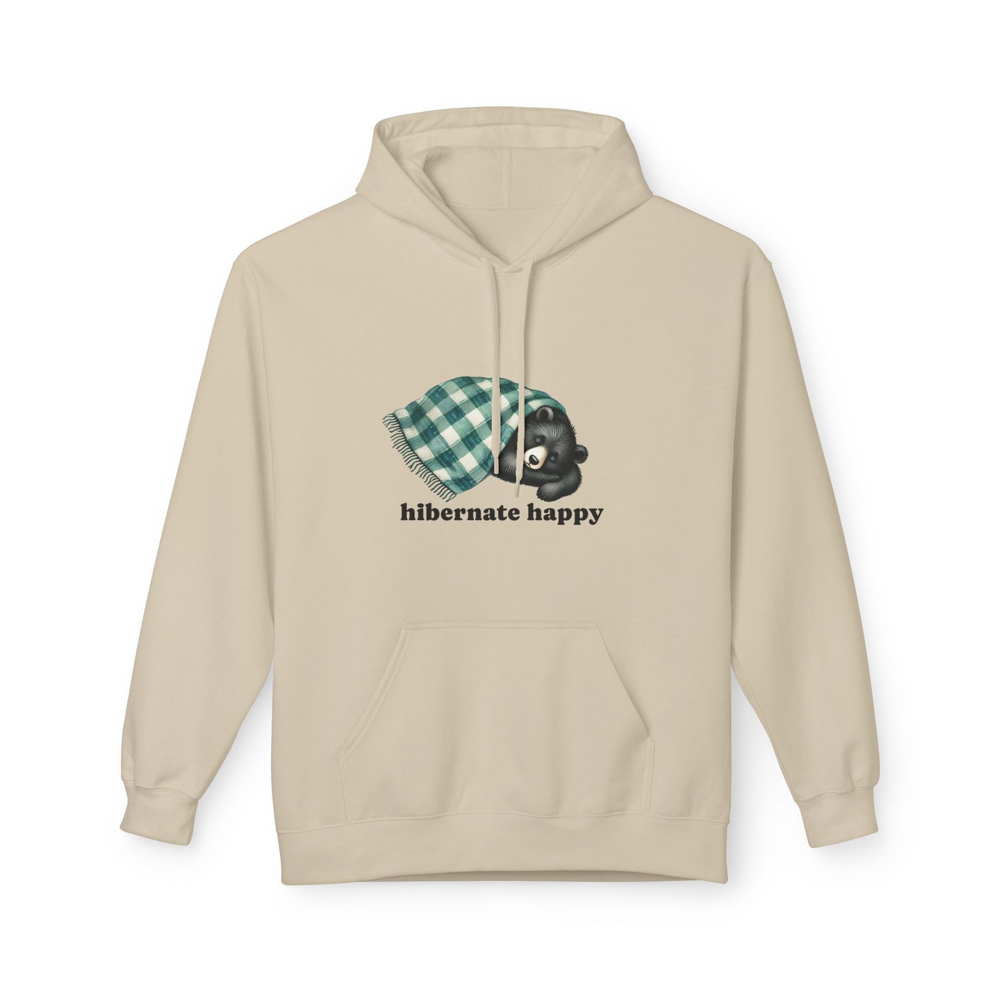 Hibernate Happy Unisex Midweight Softstyle Fleece Hoodie | Cozy Bear Rest Hoodie by Nine Scoops