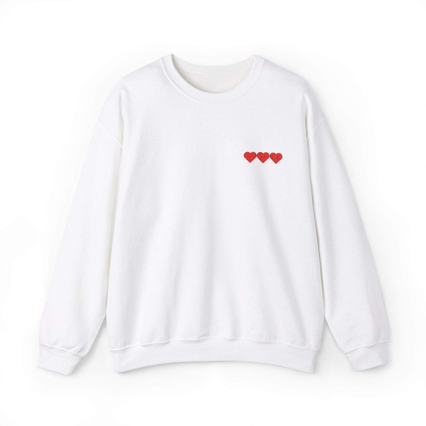 Unisex Heavy Blend™ Valentine's Day Crewneck Sweatshirt – Triple Heart Design