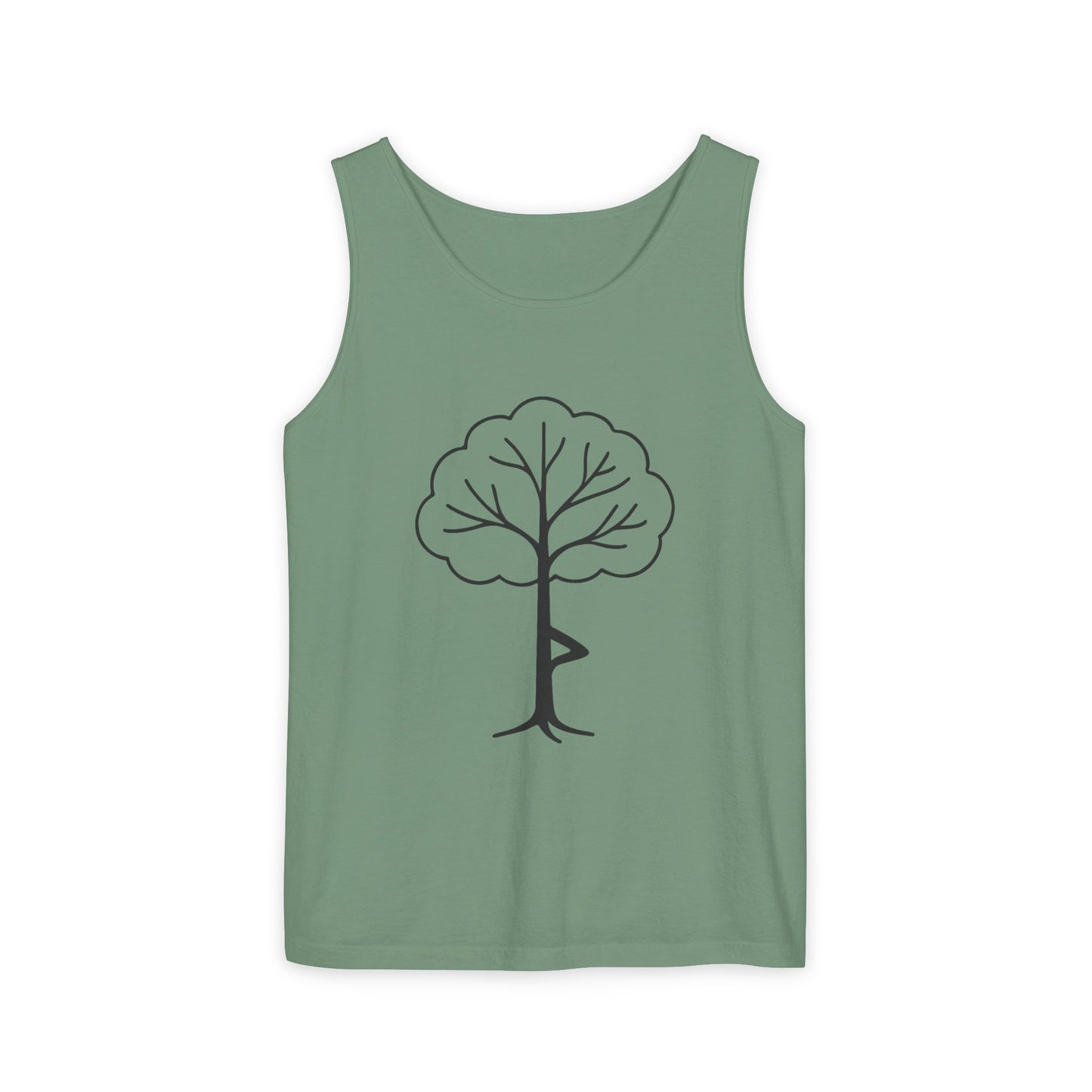 Tree Pose Yoga Tank – Unisex Garment-Dyed Mindfulness Top