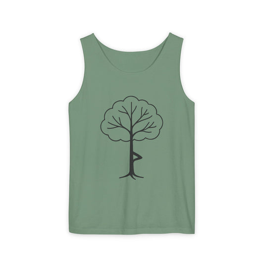 Tree Pose Yoga Tank – Unisex Garment-Dyed Mindfulness Top