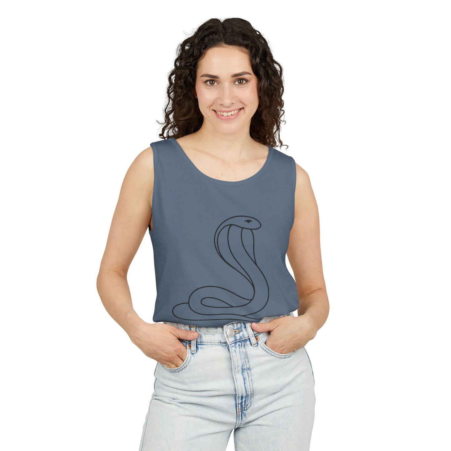 Cobra Pose Yoga Tank – Unisex Garment-Dyed Mindful Movement Top