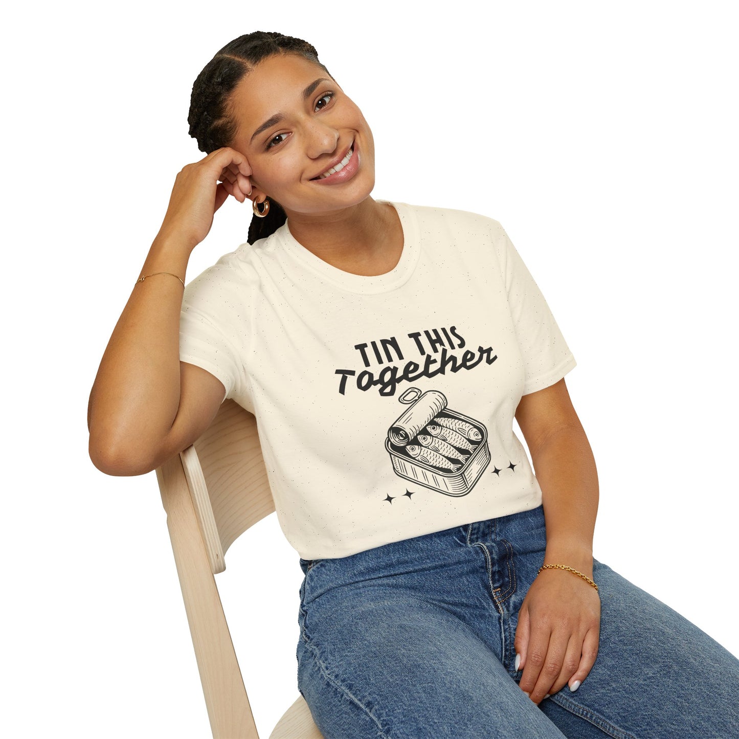 Tin This Together – Funny Sardine Unisex T-Shirt for Ocean Wellness & Plastic Pollution Awareness