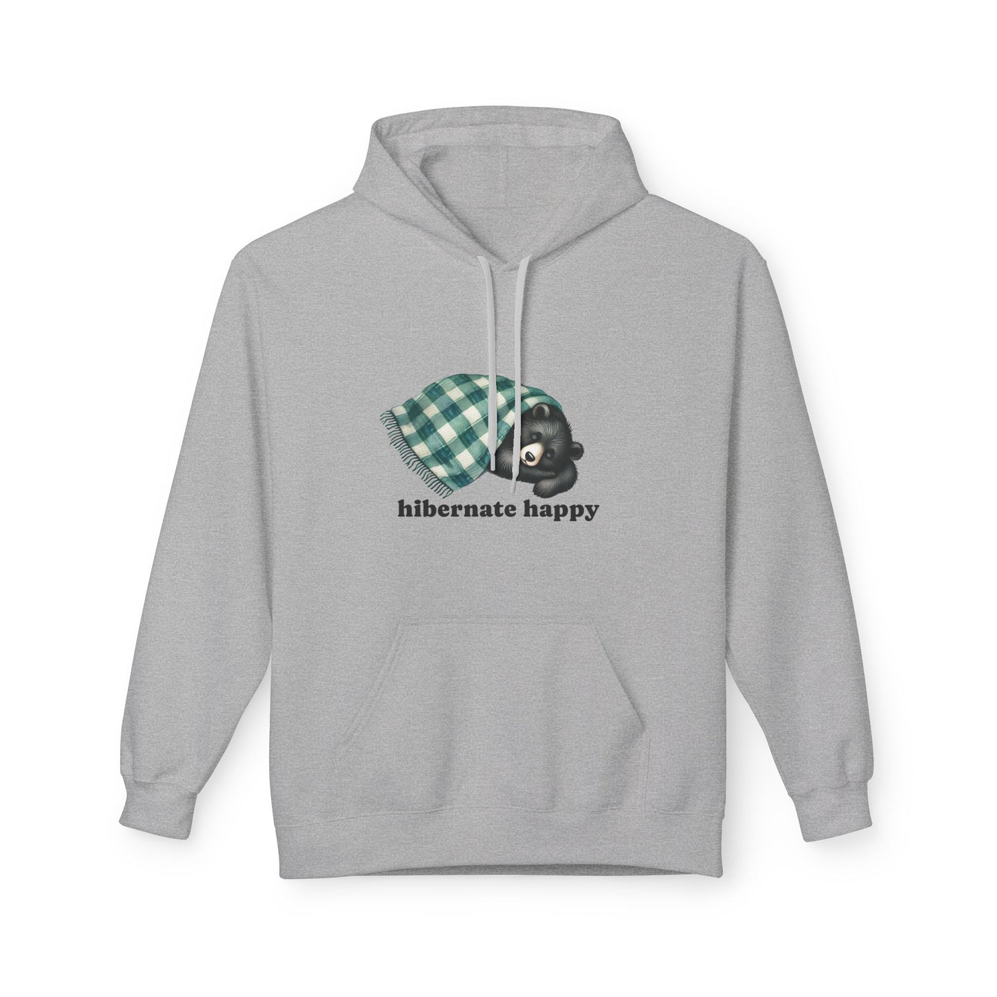 Hibernate Happy Unisex Midweight Softstyle Fleece Hoodie | Cozy Bear Rest Hoodie by Nine Scoops