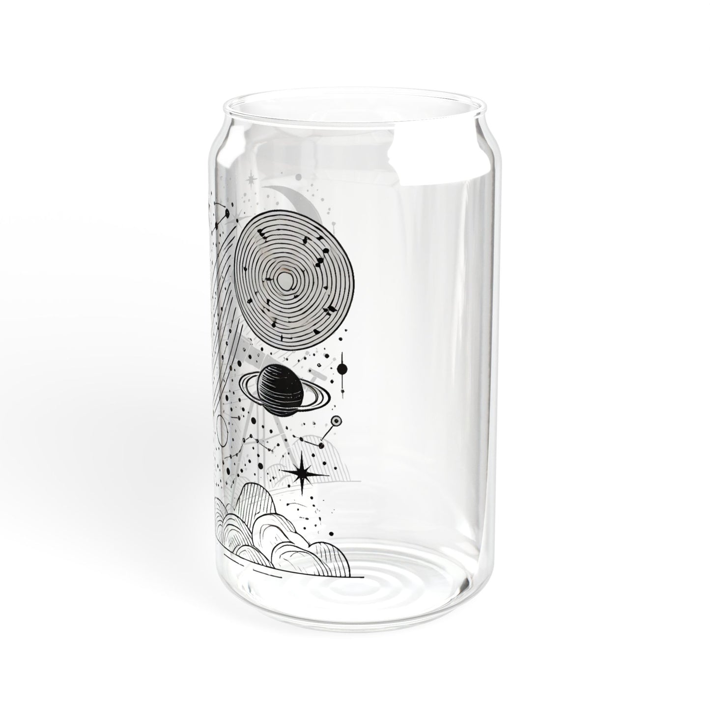 Celestial Stargazing 16oz Sipper Glass – Telescope Drinkware for Nature Lovers