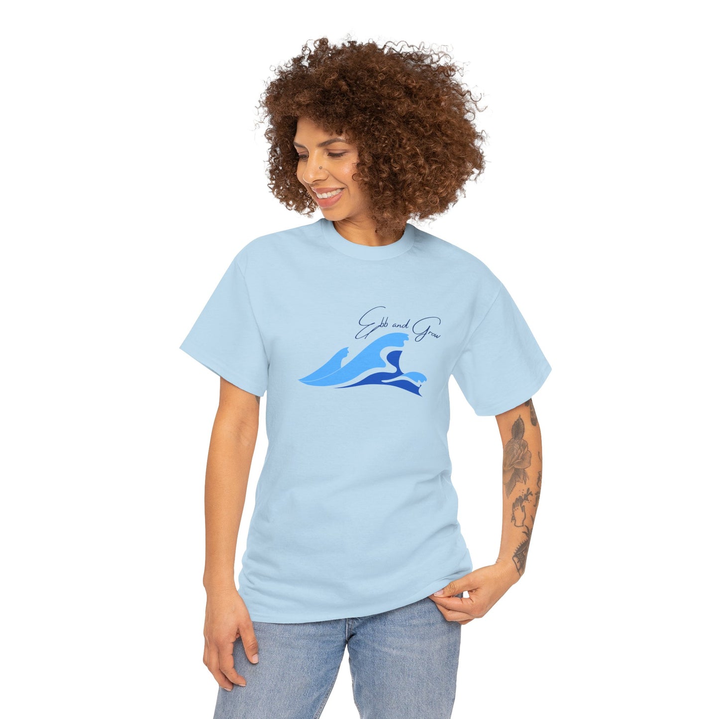 Ebb and Grow Tee – Tide-Inspired Unisex Cotton T-Shirt for Personal Growth & Ocean Wellness