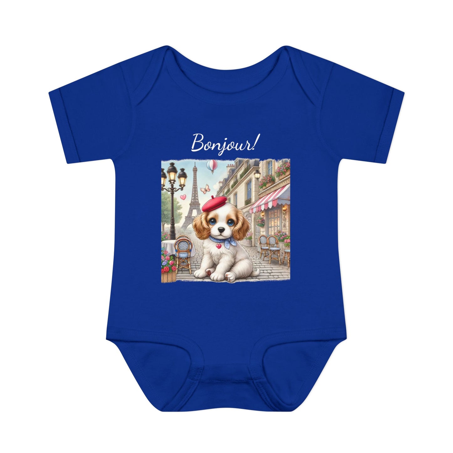 Bonjour Paris! Adorable French Spaniel Baby Bodysuit - Perfect Gift for Little Ones