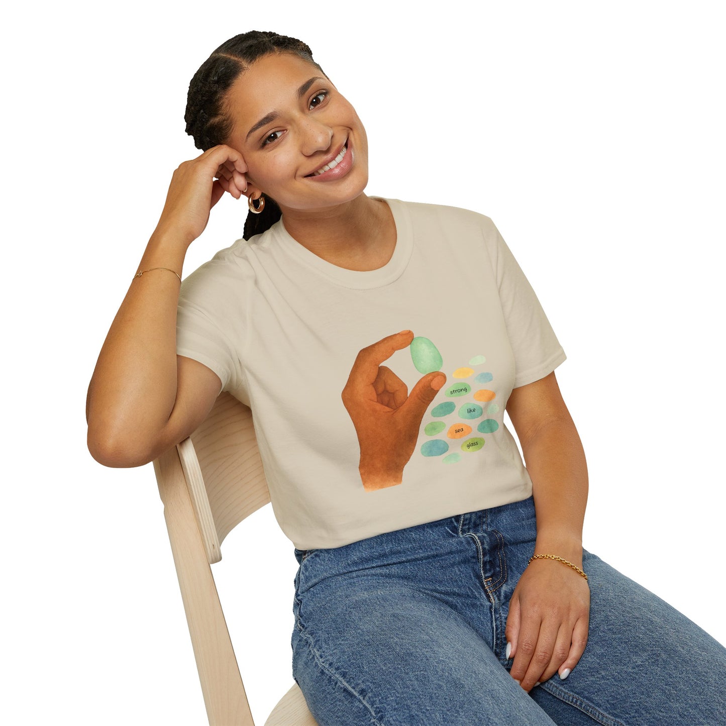 Strong Like Sea Glass Tee – Inner Strength & Ocean Kindness T-Shirt