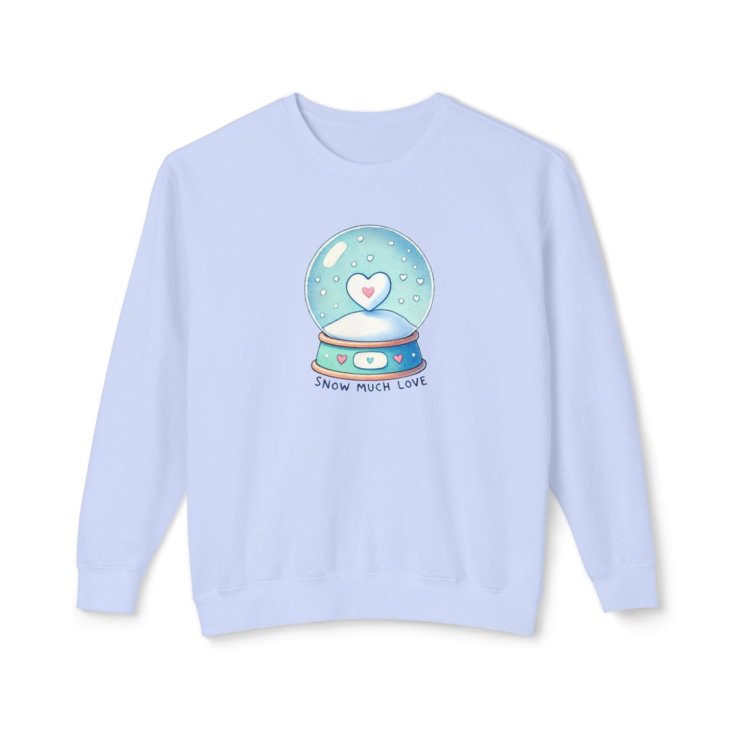 Snow Much Love Lightweight Crewneck Sweatshirt – Cozy Winter Snow Globe Design | Nine Scoops