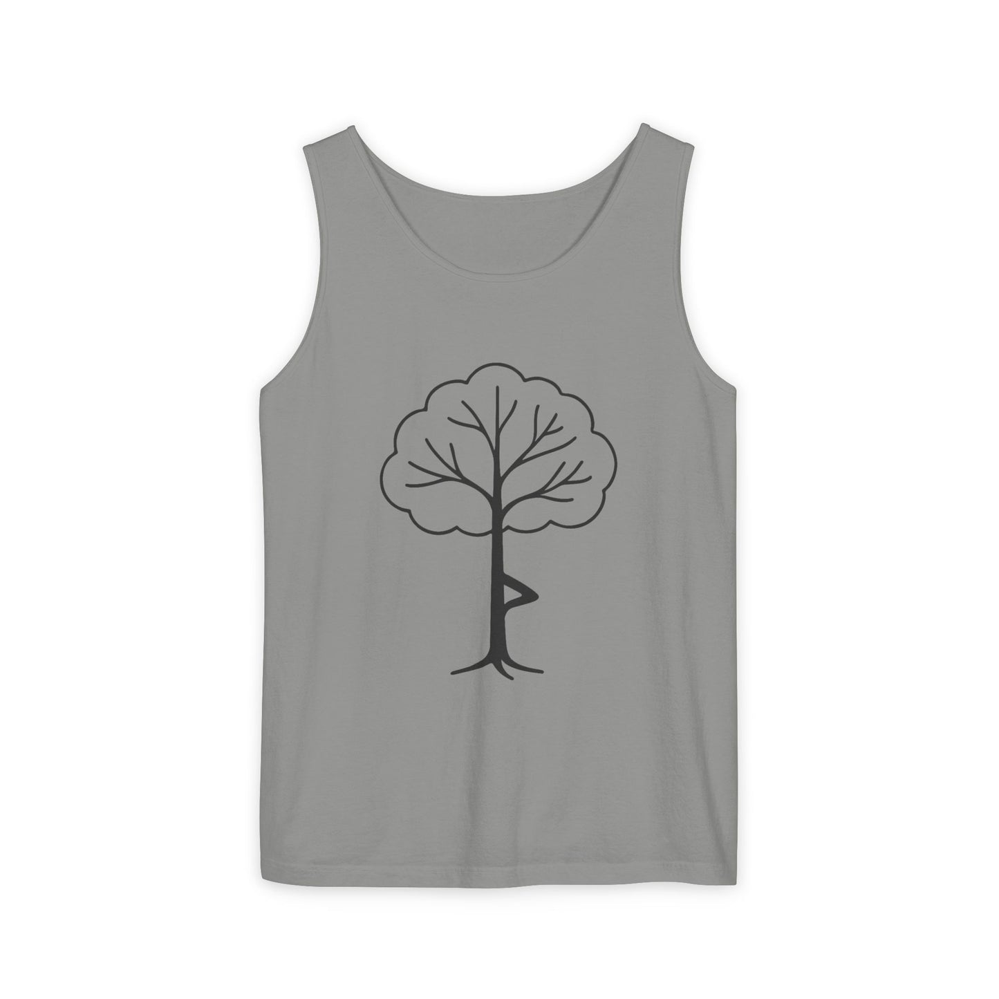 Tree Pose Yoga Tank – Unisex Garment-Dyed Mindfulness Top