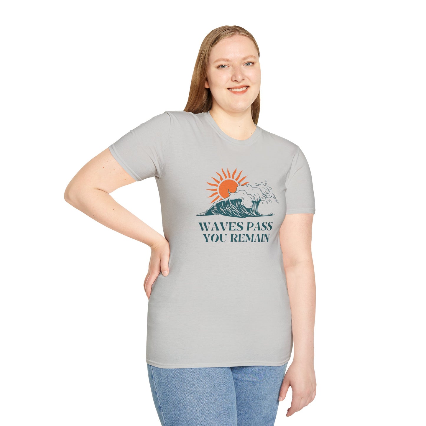 Waves Pass, You Remain Tee – Ocean-Inspired Self-Care Unisex T-Shirt