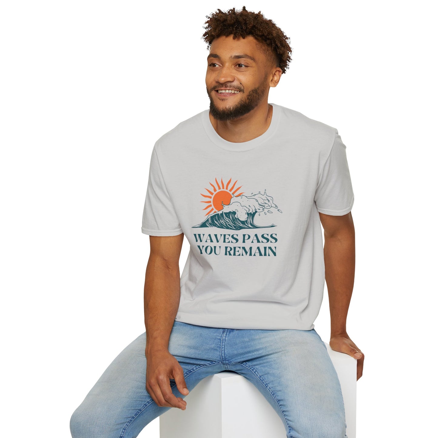 Waves Pass, You Remain Tee – Ocean-Inspired Self-Care Unisex T-Shirt