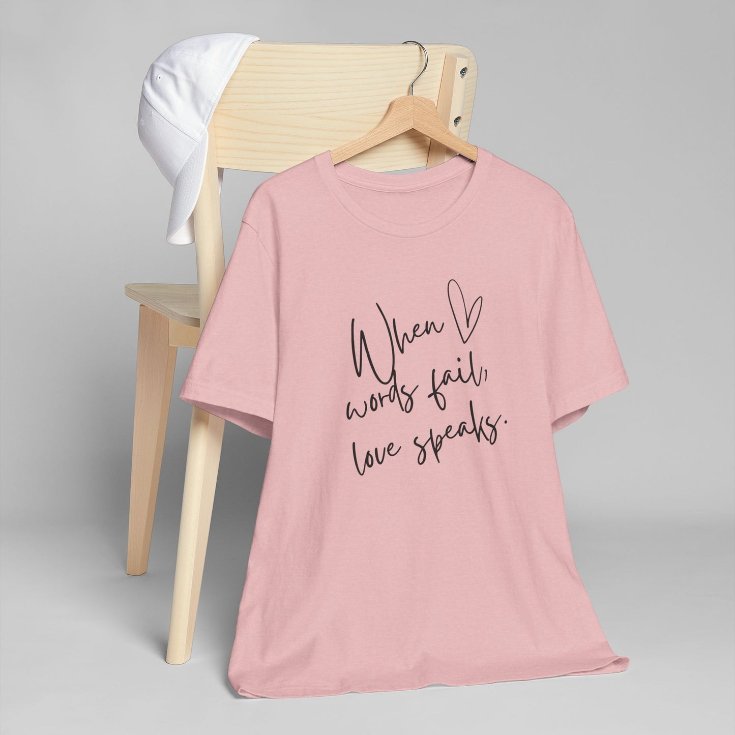 When Love Speaks Unisex Jersey T-Shirt – Valentine’s Day Inspiration