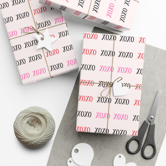 XOXO Valentine’s Day Gift Wrap Paper – Hugs and Kisses Design