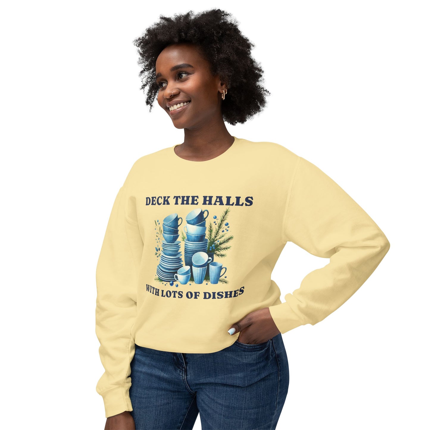 Deck the Halls with Lots of Dishes Sweatshirt – Christmas Dinner Inspired Unisex Crewneck | Nine Scoops