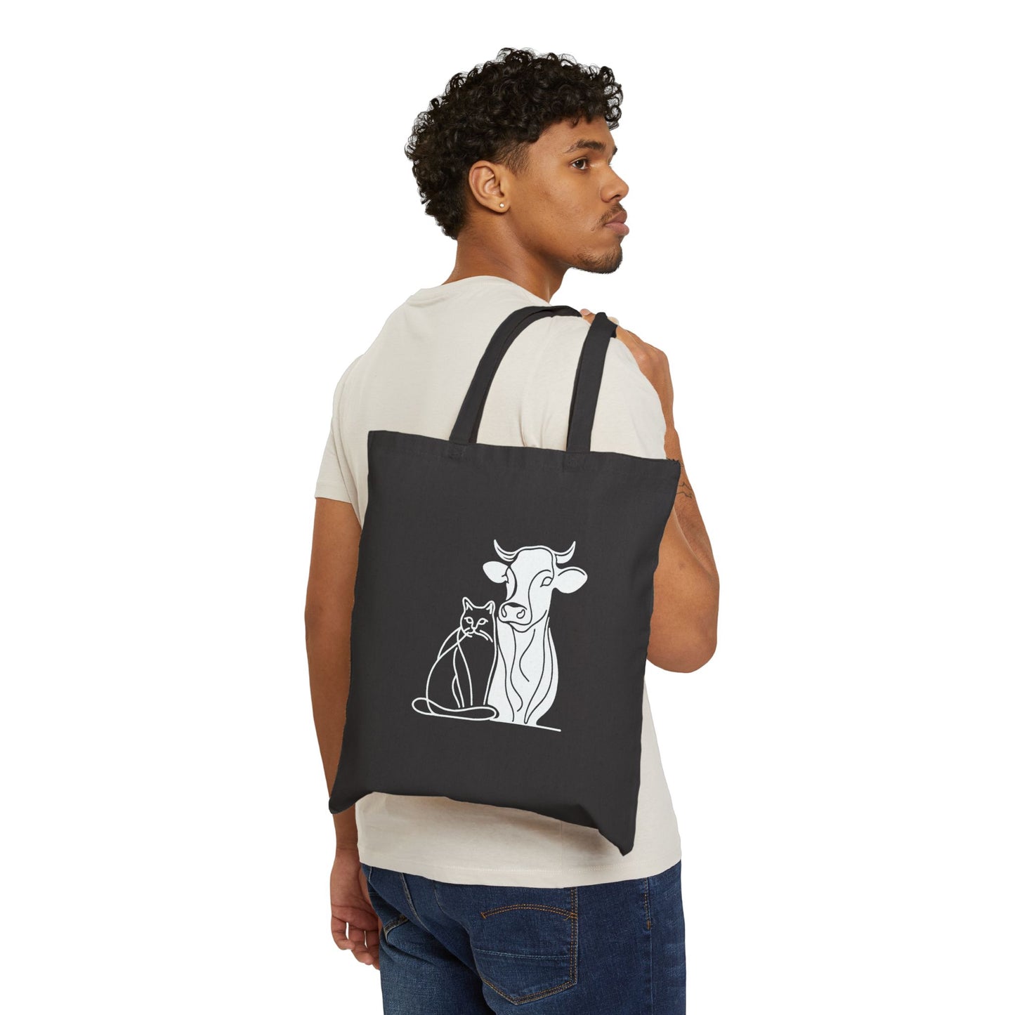 Cat-Cow Pose Yoga Tote Bag | Eco-Friendly Cotton Canvas Bag
