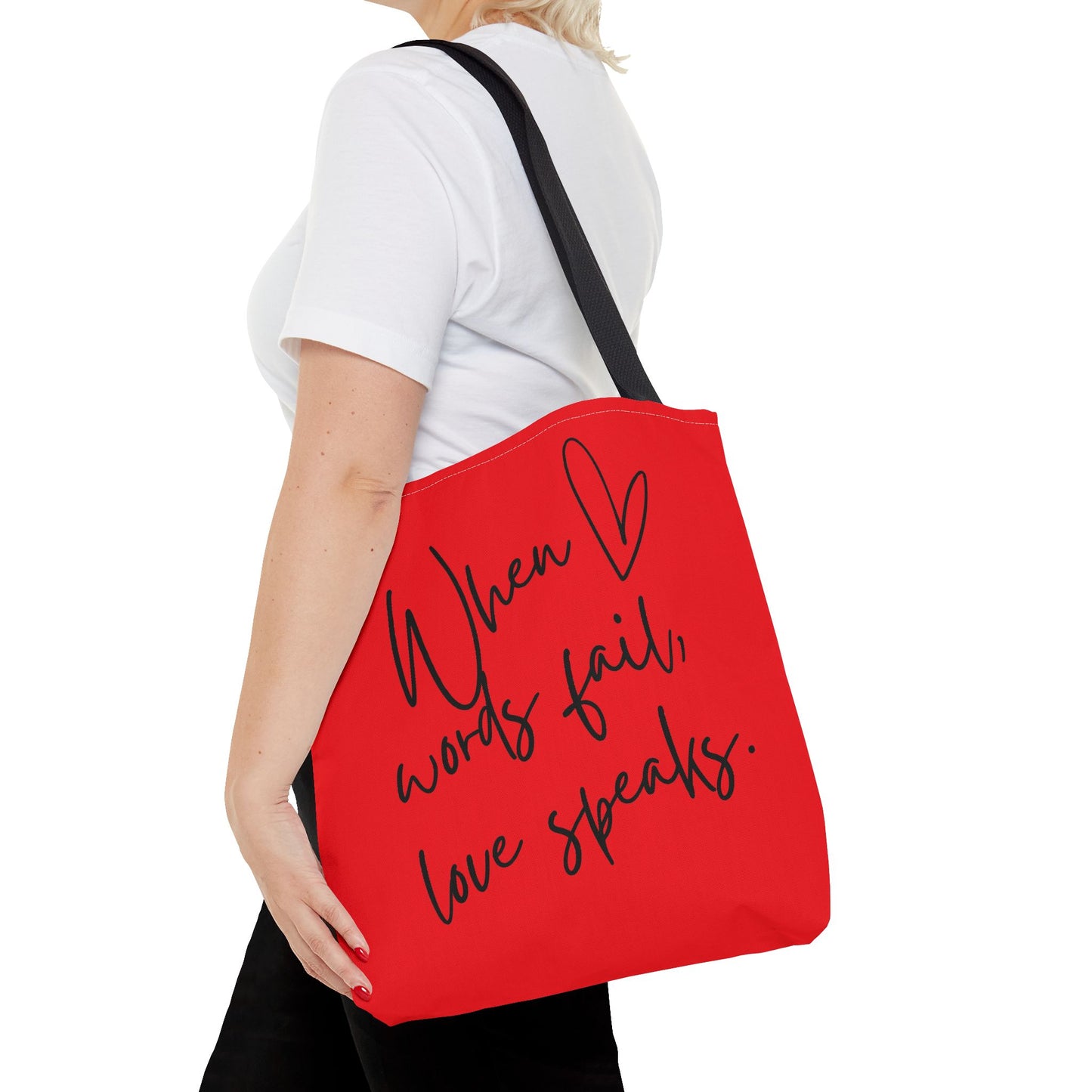 When Love Speaks Tote Bag – Valentine’s Day Inspired Carry-All