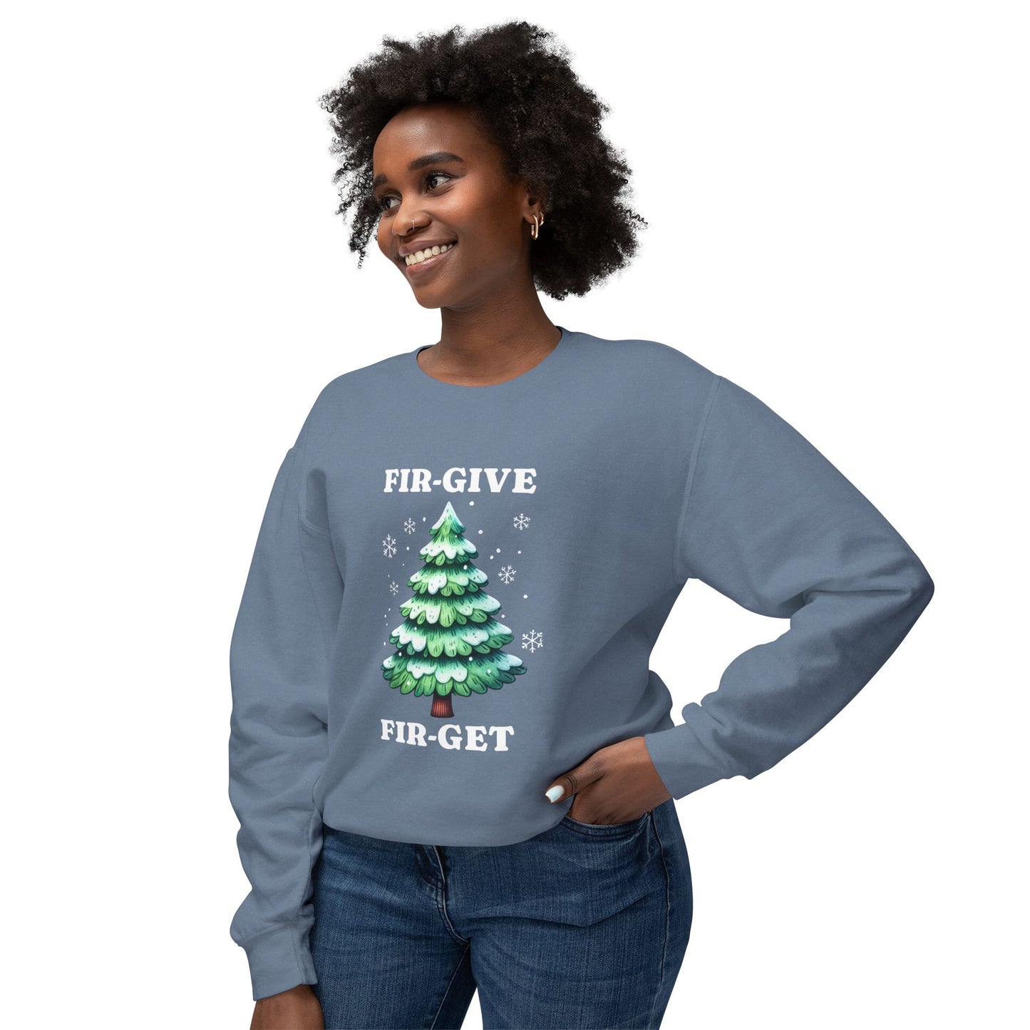 FIR-GIVE and FIR-GET Unisex Lightweight Crewneck Sweatshirt | Nine Scoops Wellness Collection