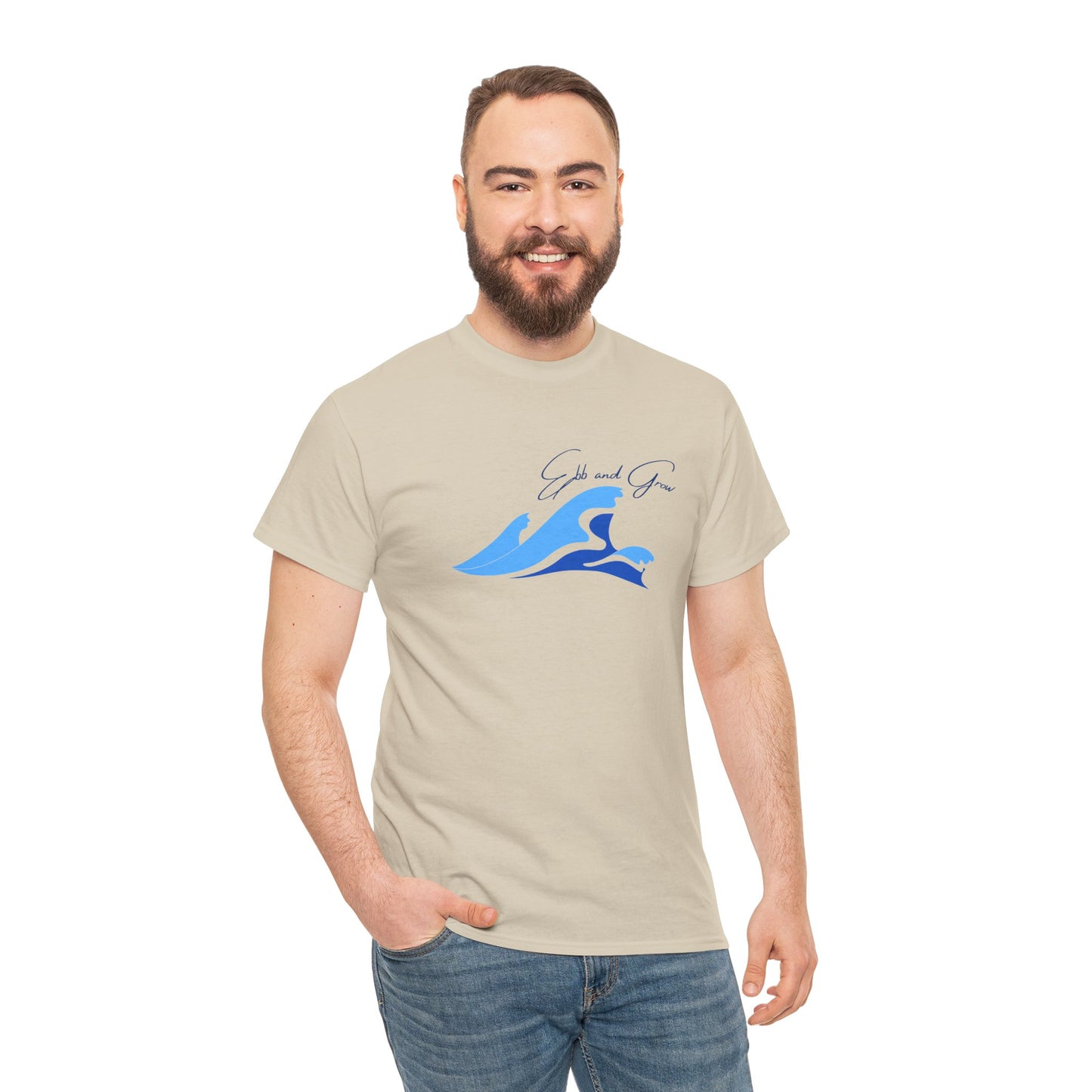Ebb and Grow Tee – Tide-Inspired Unisex Cotton T-Shirt for Personal Growth & Ocean Wellness