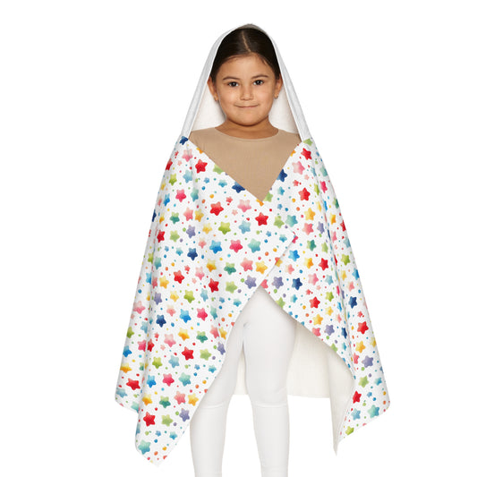 Rainbow Stars Youth Hooded Towel – Soft and Colorful Bath Wrap for Kids