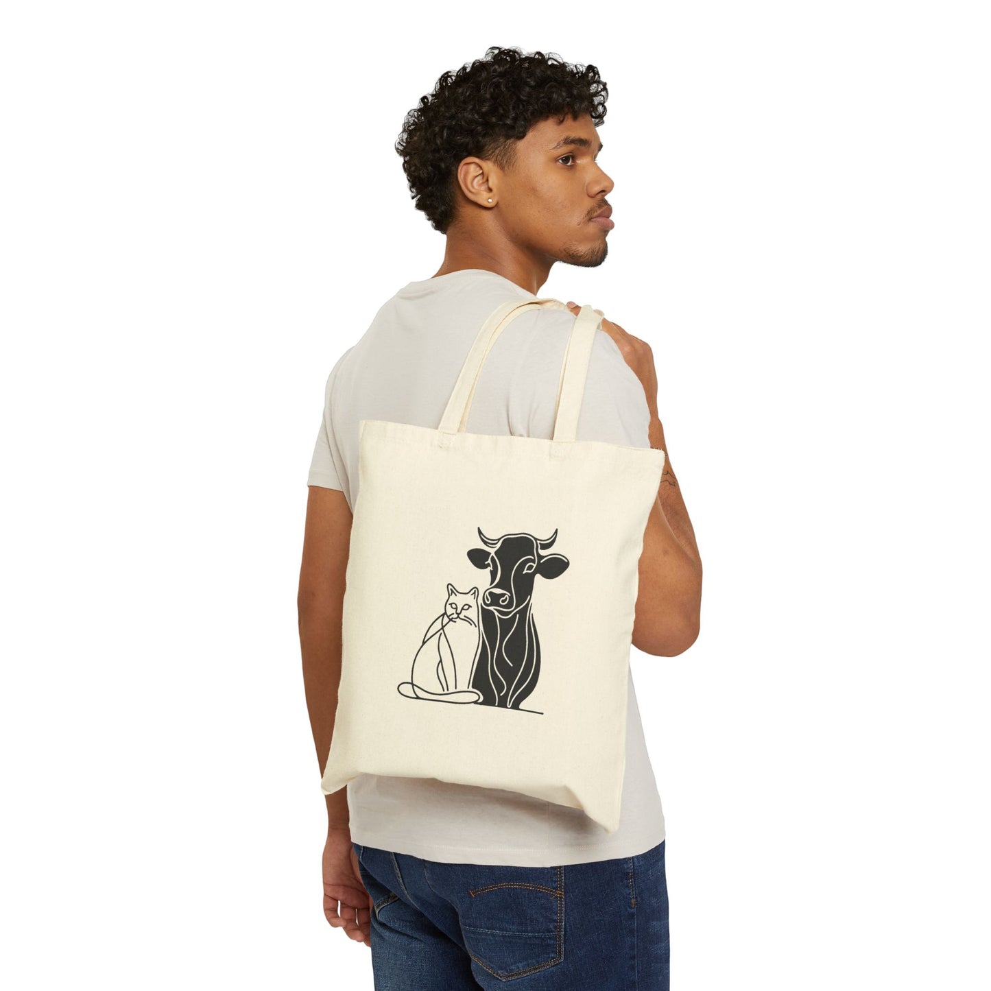 Cat-Cow Pose Yoga Tote Bag | Eco-Friendly Cotton Canvas Bag