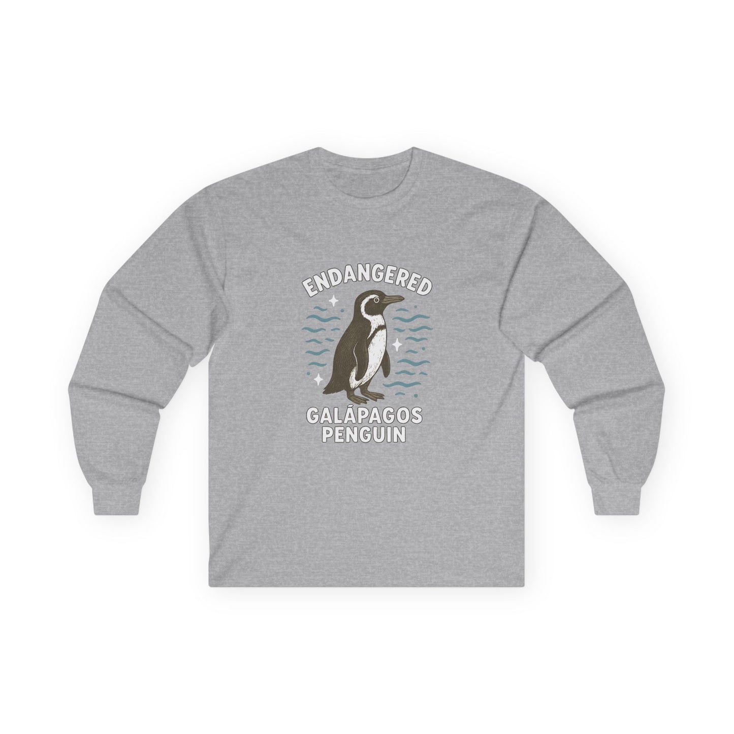 Endangered Galápagos Penguin Long Sleeve Shirt – Ocean Conservation Tee by Nine Scoops