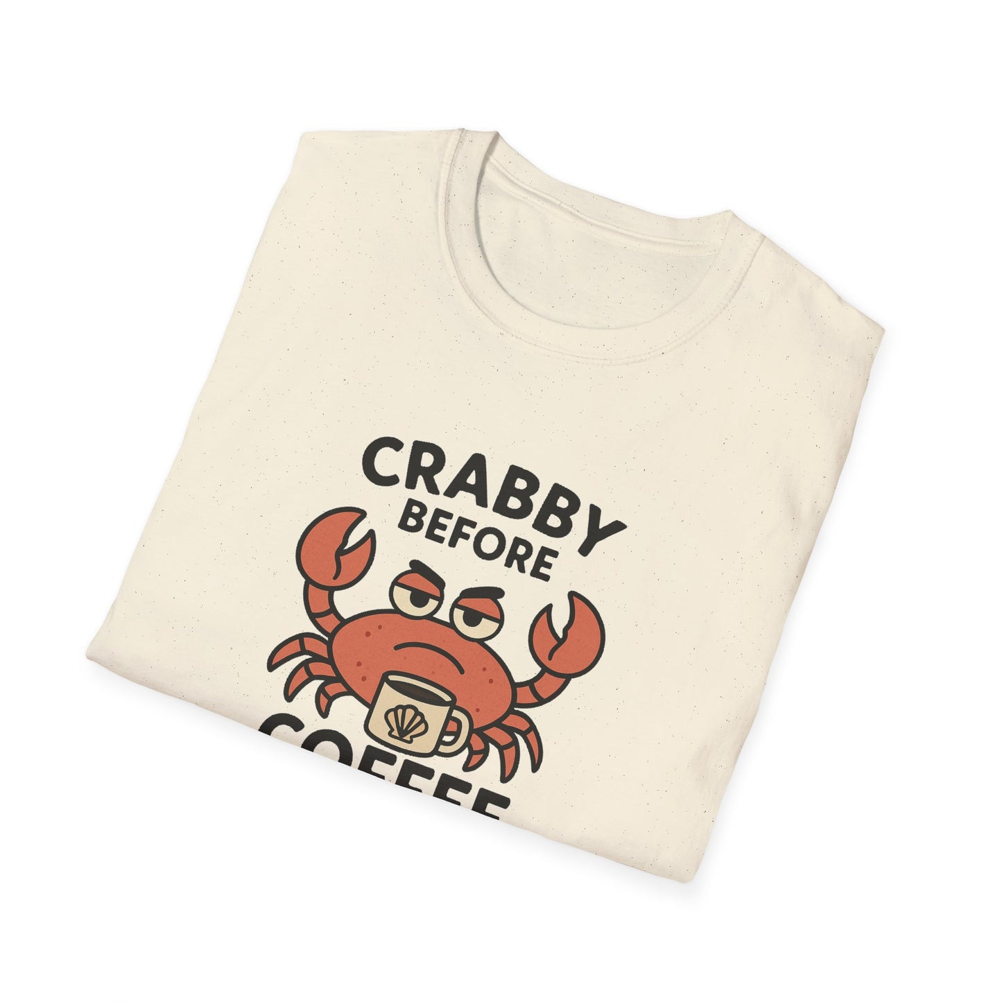 Crabby Before Coffee Ocean T-Shirt – Funny Crab & Coffee Unisex Tee