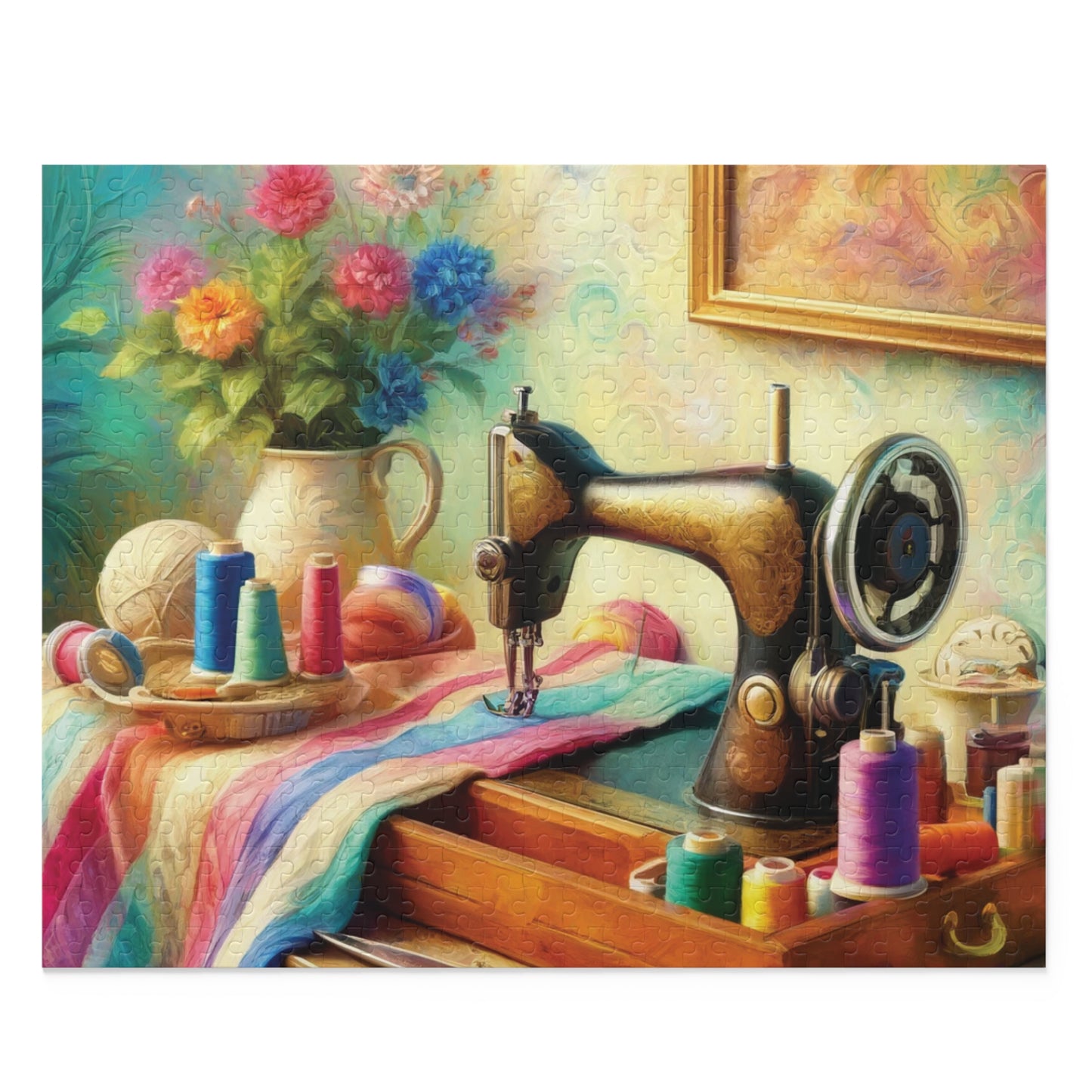 Vintage Sewing Machine 500-Piece Jigsaw Puzzle – Perfect Gift for Sewing Enthusiasts and Mindfulness Activity