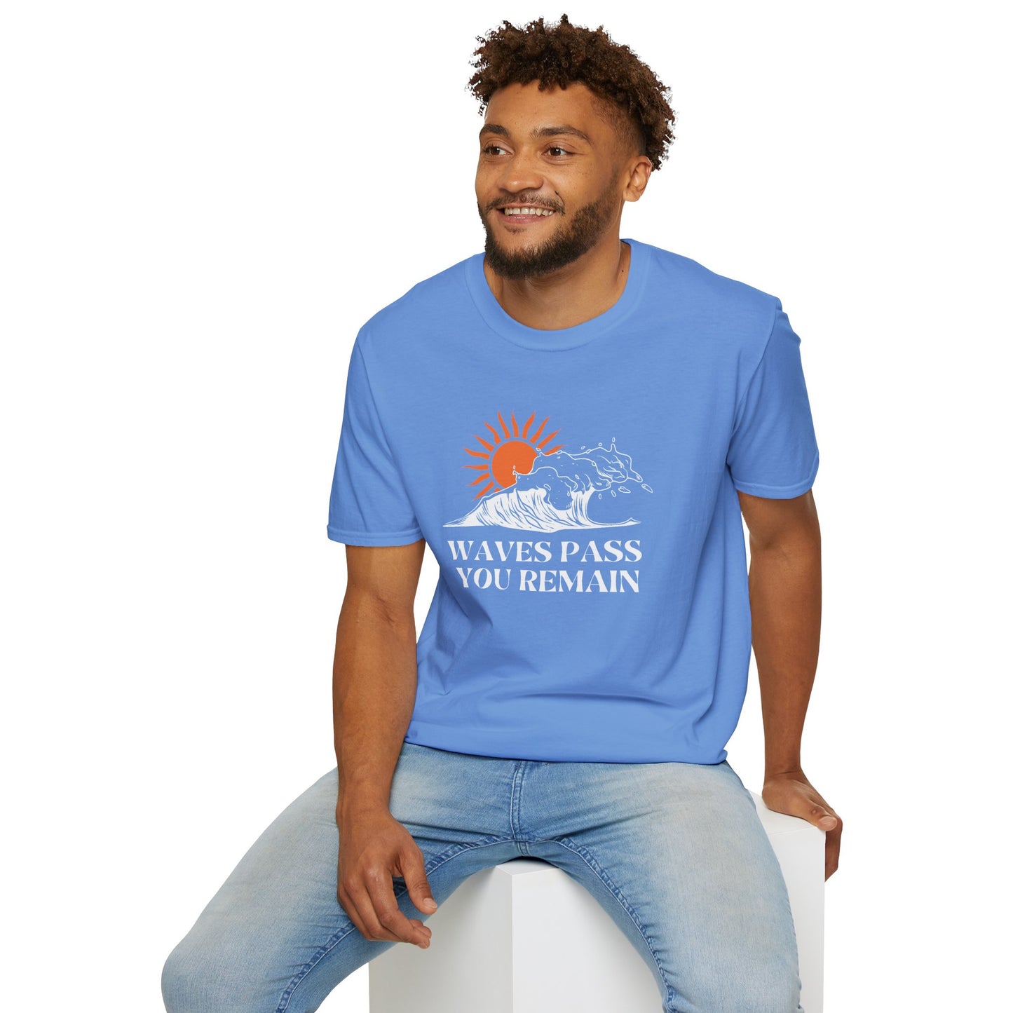 Waves Pass, You Remain Tee – Ocean-Inspired Self-Care Unisex T-Shirt
