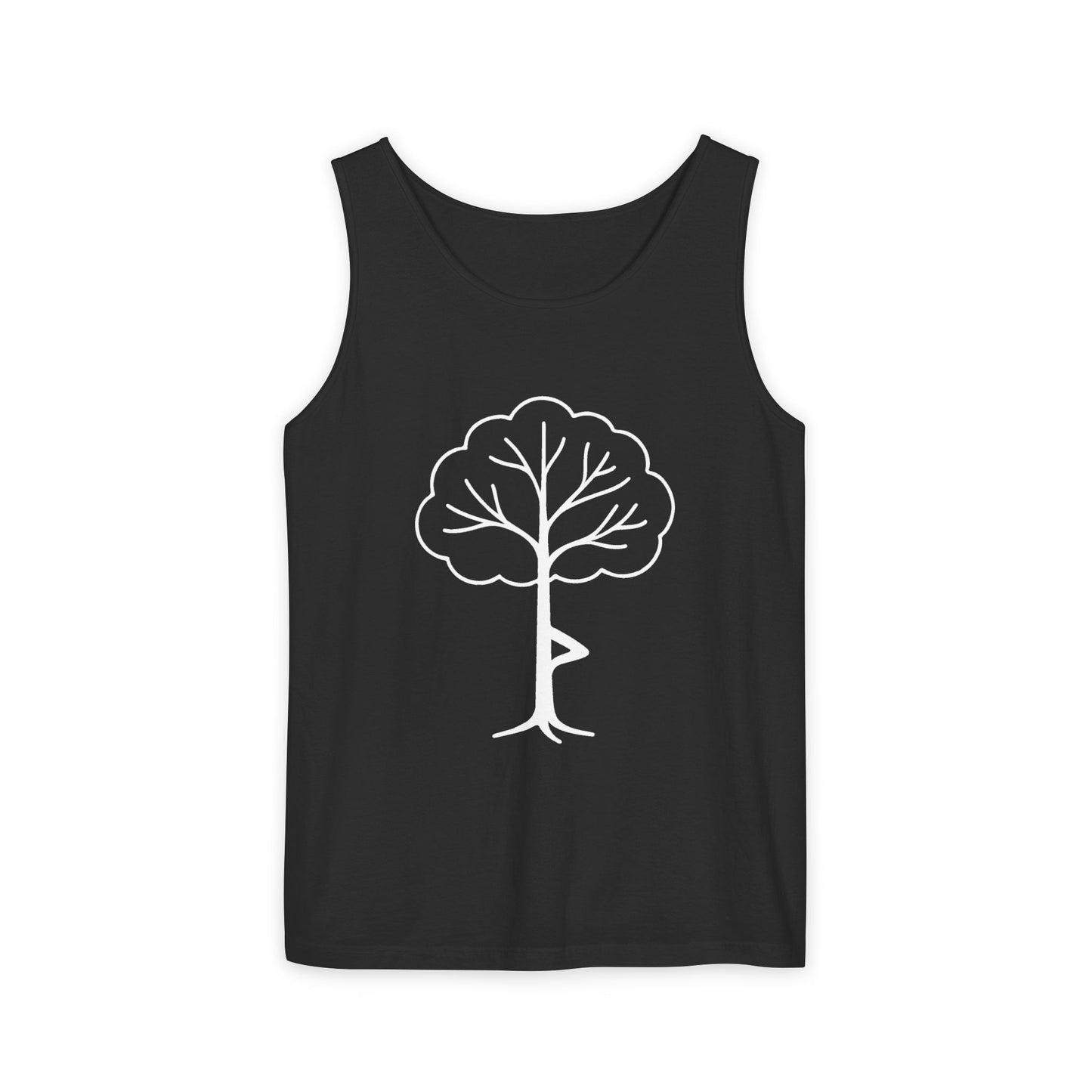 Tree Pose Yoga Tank – Unisex Garment-Dyed Mindfulness Top