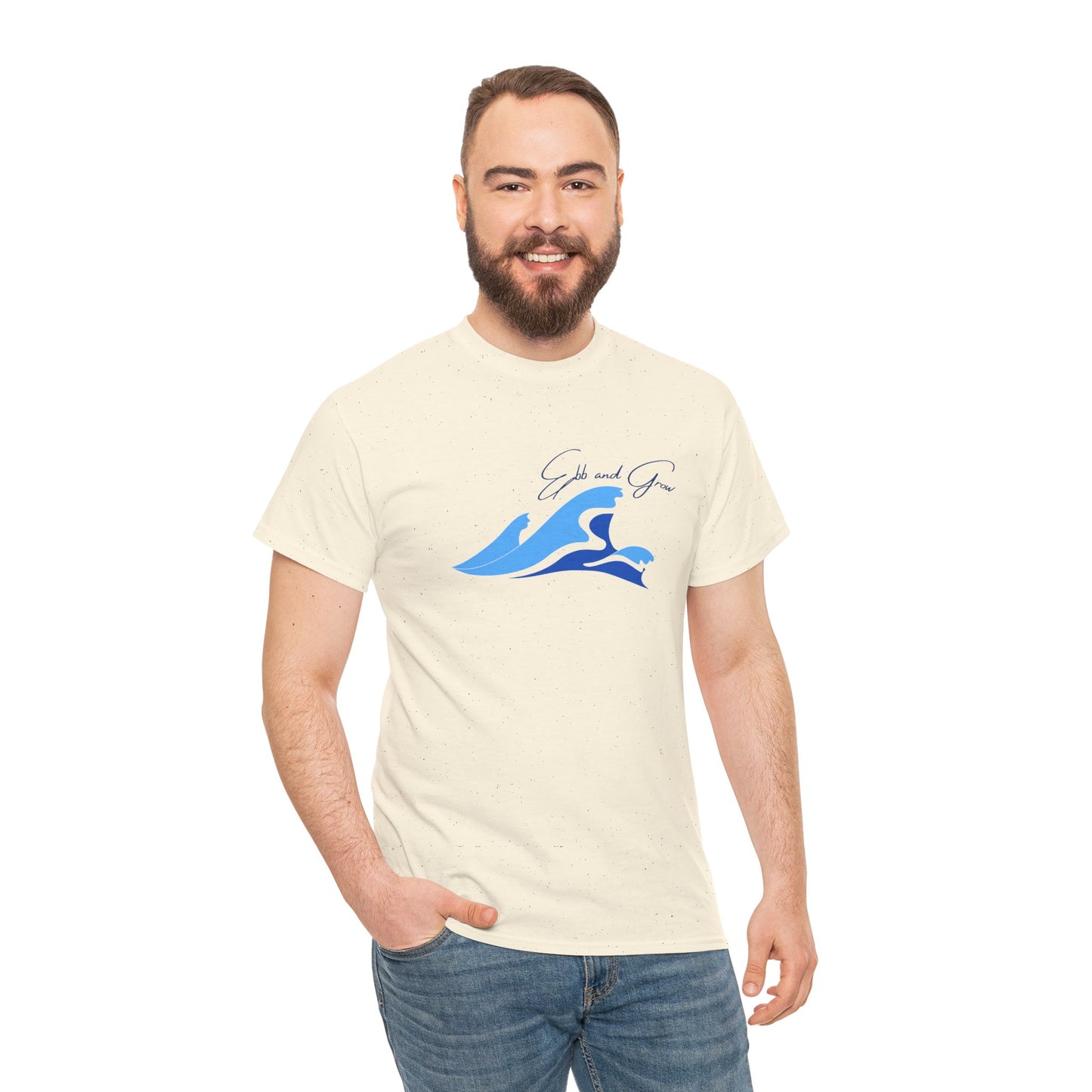 Ebb and Grow Tee – Tide-Inspired Unisex Cotton T-Shirt for Personal Growth & Ocean Wellness