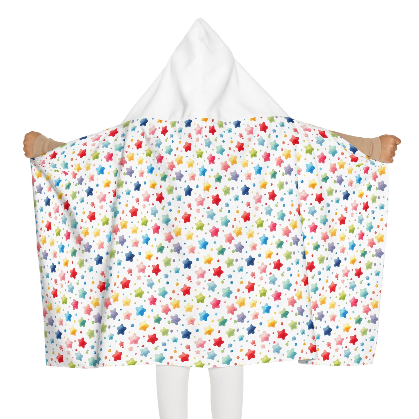 Rainbow Stars Youth Hooded Towel – Soft and Colorful Bath Wrap for Kids