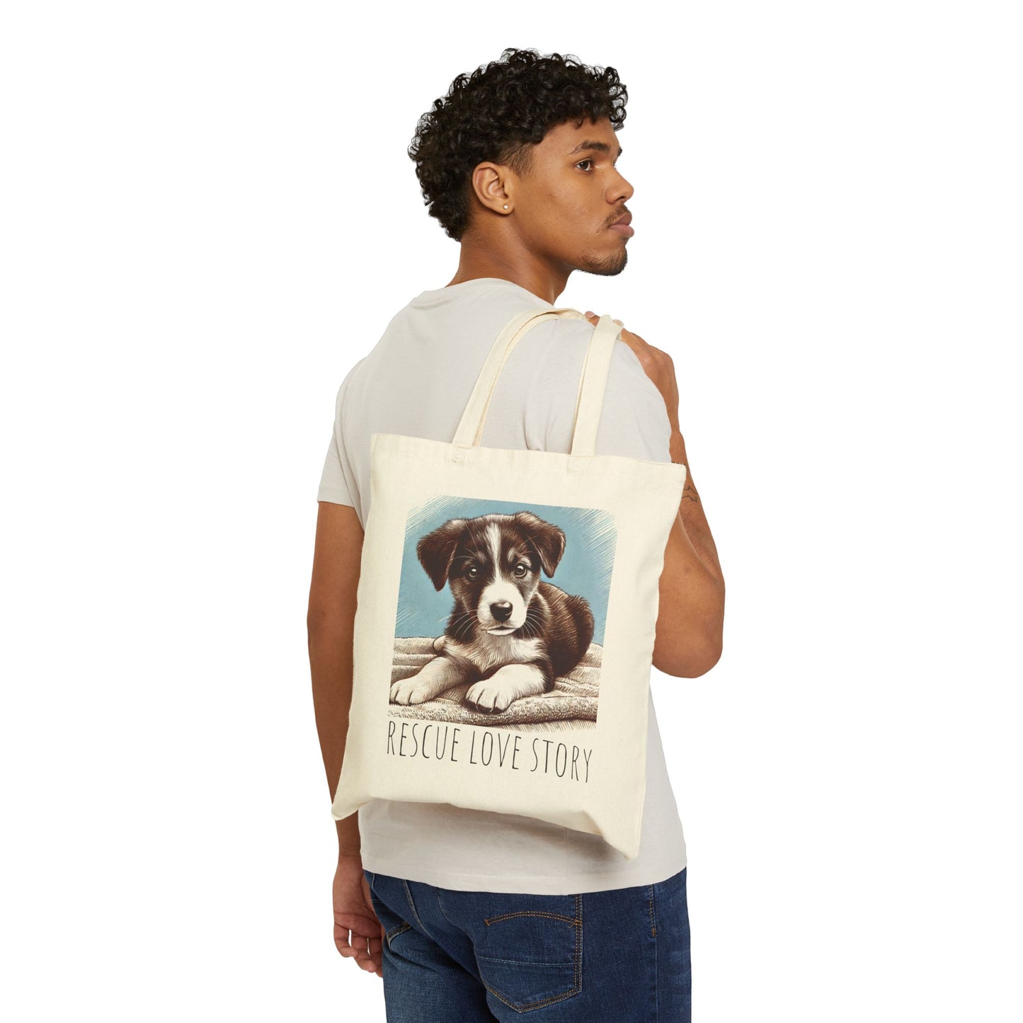 Rescue Love Story Tote Bag – Promote Pet Adoption and Community Wellness