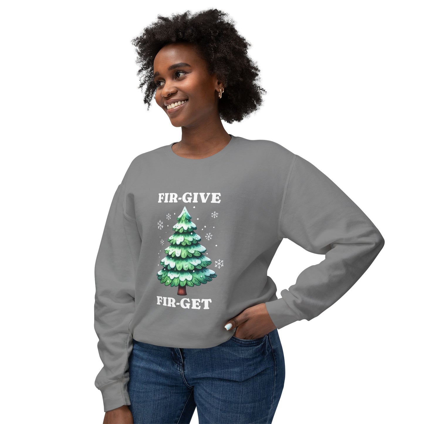 FIR-GIVE and FIR-GET Unisex Lightweight Crewneck Sweatshirt | Nine Scoops Wellness Collection