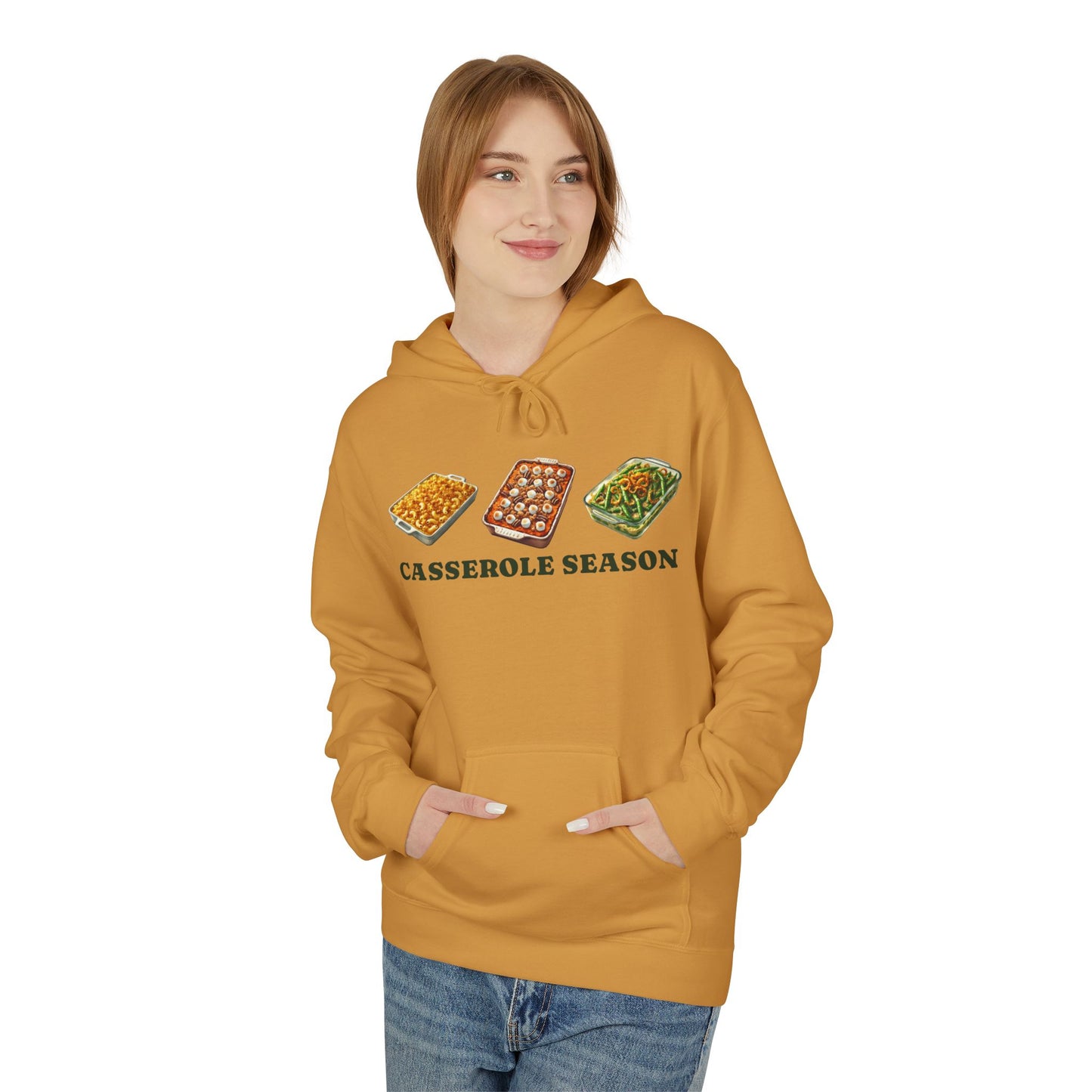 Casserole Season Hoodie – Cozy Holiday Meal-Inspired Unisex Fleece Hoodie | Nine Scoops