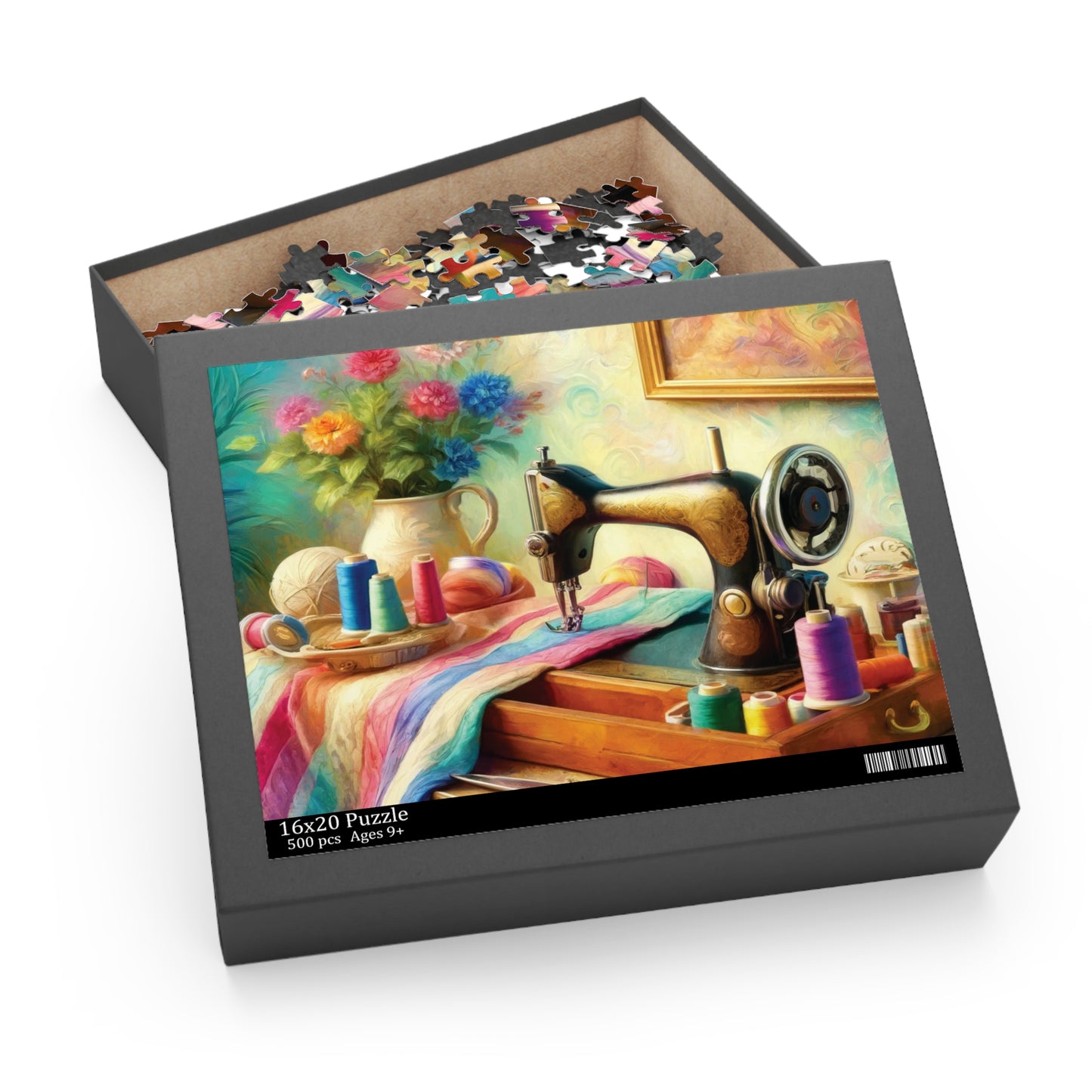 Vintage Sewing Machine 500-Piece Jigsaw Puzzle – Perfect Gift for Sewing Enthusiasts and Mindfulness Activity