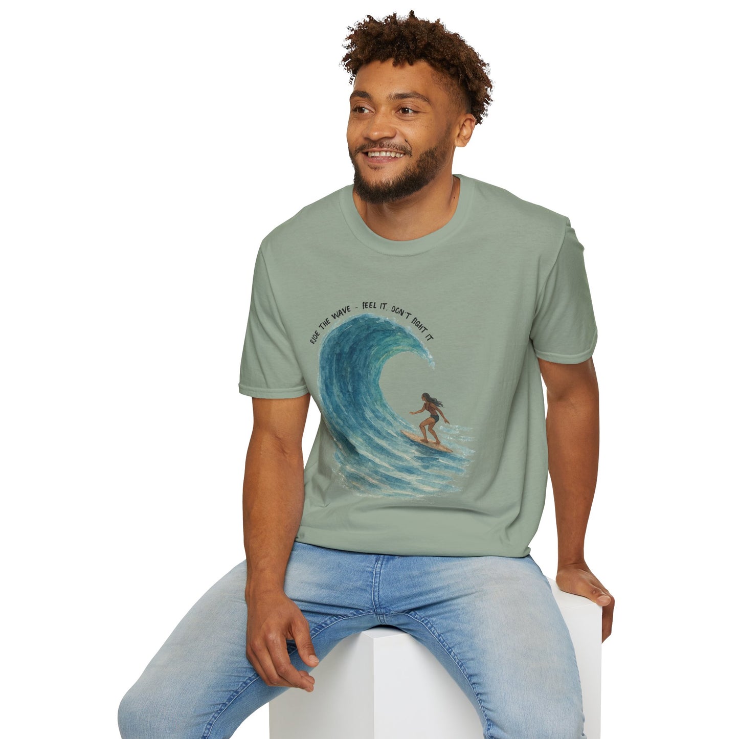 Ride the Wave Surf Tee – Mental Health & Ocean Wellness Shirt