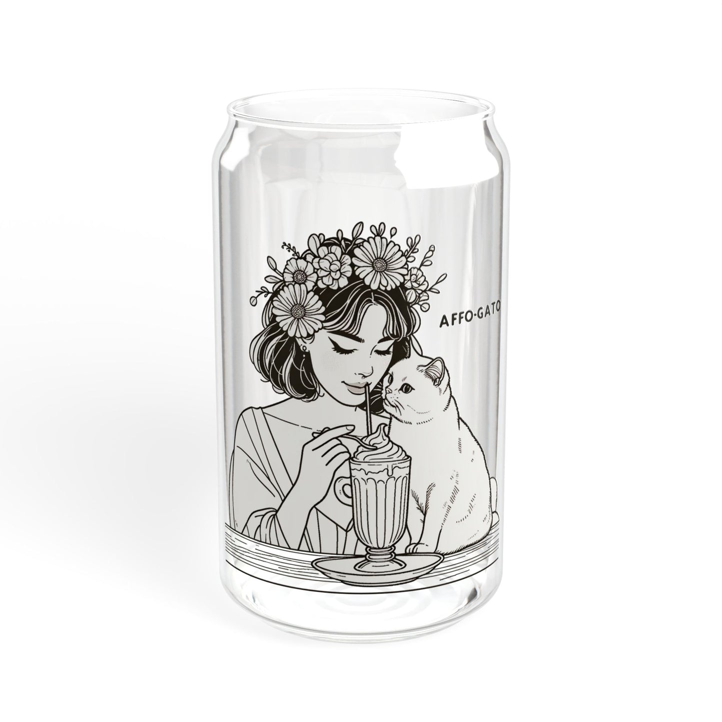 Affo-Gato 16oz Sipper Glass – For Coffee and Cat Lovers